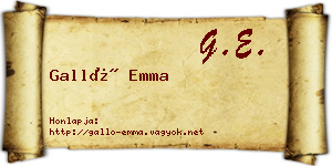 Galló Emma névjegykártya